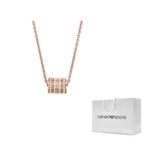 EMPORIO ARMANI Серебряное ожерелье с позолотой Rose Gold