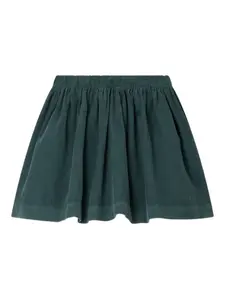 Вельветовая юбка со сборками Bonpoint, зеленый