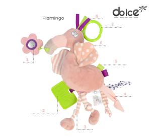 Мягкая сенсорная игрушка Flamingo Mia, ножка - Dolce Toys