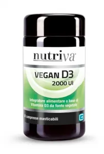 Nutriva Vegan D3 2000 МЕ, 60 жевательных таблеток, добавка витамина D3