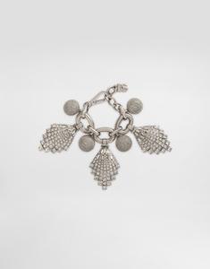 Макси-браслет с цепочкой, украшениями из страз и логотипом dg Dolce & Gabbana, серебряный