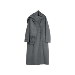ELLE Пальто женское Medium Gray утепленное прямое
