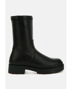 Женские массивные сапоги Carmit из искусственной кожи до середины икры London Rag, Black