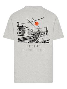 Рубашка F4NT4STIC Escape Discover the World Town Train Station, Mottled Grey