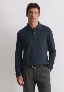Поло Marc O'Polo LONG SLEEVE SET IN SLEEVE, Polo Long Sleeve Set In Sleeve Ribbed Polo Collar/Dark Blue