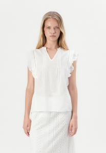 Блуза ONLY ONLRAINA V NECK RUFFLE, Cloud Dancer/Off-White