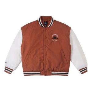 Куртка padded baseball jacket 'white brown' Converse, белый