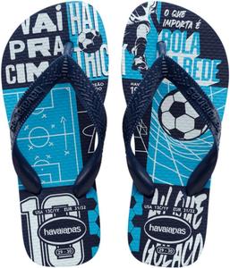 Детские шлепанцы Havaianas: удобные, легкие и практичные, с яркими рисунками, широкими ремешками и нескользящей подошвой, темно-синий