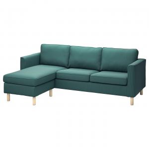 Чехол для 3-х местного дивана IKEA, цвет with chaise longue/Kelinge grey-turquoise