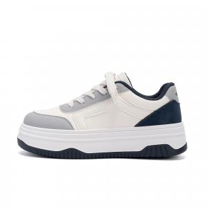 Обувь женская Niche из искусственной кожи для скейтбординга, увеличивающая рост, легкая, низкие HUANQIU, бежевый синий