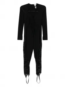 Комбинированный комбинезон с кружевными вставками Mazzei, черный