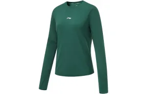 Футболка Li-Ning Running Collection, женская, цвет Dark Palace Green, круглый вырез, умеренный прямой крой