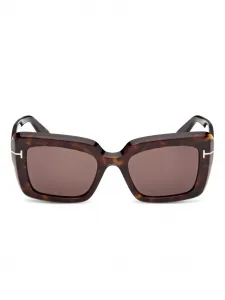 Солнцезащитные очки в квадратной оправе с логотипом Tom Ford, коричневый