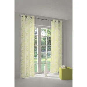 Штора Adam «Волна», (1 шт.), изготовлена ​​из экологически чистого органического хлопка, цвет natur/hellgrün/gelb