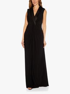 Платье макси-смокинг из джерси Adrianna Papell, черный