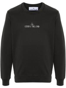 Stone Island хлопковая толстовка, черный