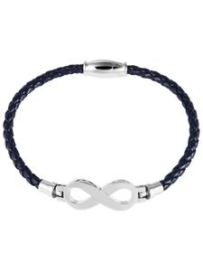 Adeliás Женский кулон - кулон в виде символа бесконечности из кожи синего цвета