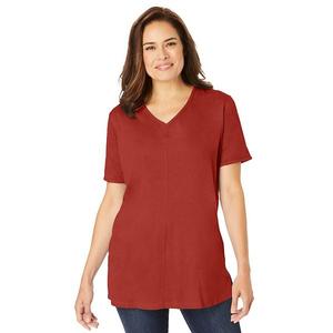Футболка из искусственной замши Plus size Woman Within, Red Ochre