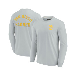 Мужская и женская серая супермягкая футболка с длинным рукавом San Diego Padres Fanatics Signature, серый