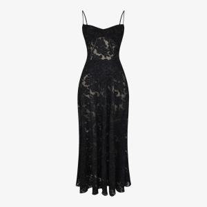 Платье макси Seren из жаккардовой ткани с корсетом и цветочным принтом House Of Cb, черный
