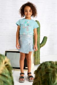 Детская хлопковая футболка Mayoral, бирюзовый