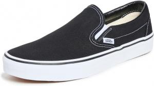 Лоферы Vans Classic Slip On Black 9.5 US Women/8 US Men, черно-белый