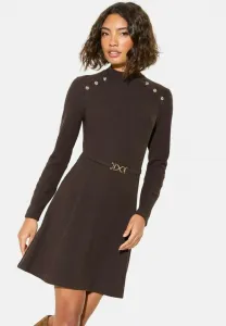 Платье-Сарафан с длинными рукавами и пуговицами на плечах Friends Like These, Chocolate Brown