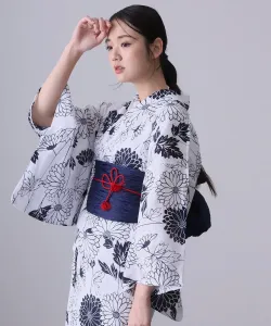 Женский комплект юката из двух частей, включающий пояс оби и пояс оби, которые можно стирать. Доступен в черном, классическом, ретро и современном вариантах с цветочным узором.