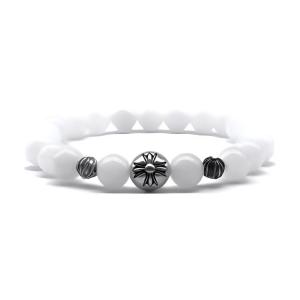 Chrome Hearts Агатовый браслет Unisex White/Silver