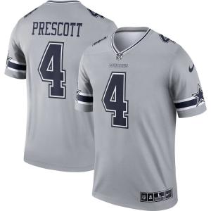 Мужская футболка Dak Prescott Silver Dallas Cowboys Inverted Legend Nike