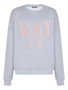 Свитер с принтом Balmain, серый