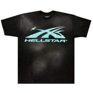 Футболка Hellstar Sports Core Logo T-Shirt 'Black/Aqua Blue', черный