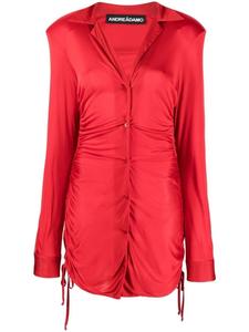 ANDREĀDAMO платье с V-образным вырезом и сборками, красный