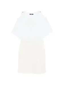 Платье с открытыми плечами Balmain Kids, белый