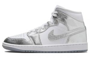1 Mid SE Metallic Silver Women's, кроссовки женские Jordan, цвет White Silver