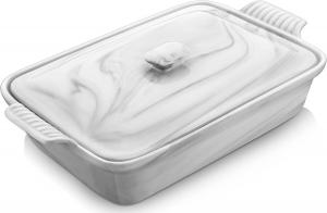 Форма для запекания с крышкой MALACASA из керамики 3,2 л, серый