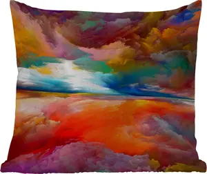 Подушка для улицы - Живопись - Картина маслом - Абстракция - Облака - 45x45 см - Устойчива к атмосферным воздействиям - Подушка для отдыха - Фотоподушка - Декоративная подушка MuchoWow