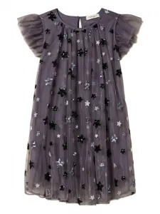 Платье с оборчатыми рукавами и украшением в виде звезд Twinset Kids, серый