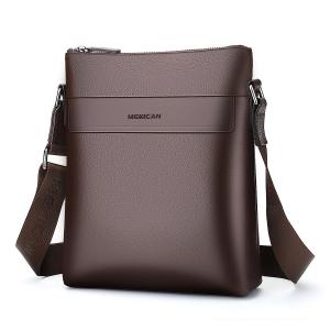 MEXICAN Настоящая кожаная деловая сумка через плечо для мужчин черная кофейная, Coffee