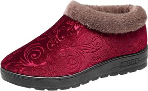 Женские зимние сапоги CsgrFagr Fashion, плоская подошва, противоскользящие, из замши с цветочным принтом, однотонные, плюшевые, без шнуровки для тепла и комфорта, высокие модные женские сапоги (черные, 7.5)