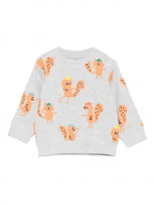 Толстовка с принтом белки Stella McCartney Kids, серый