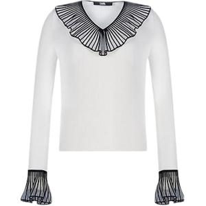 KARL LAGERFELD / Karl Lagerfeld Jeans Карл Лагерфельд SS25 Вязаный свитер Женский White