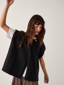 Вязаный топ-жилет пончо Monsoon, Black