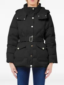 Стеганый пуховик с поясом Liu Jo, черный