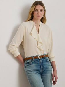 Топ Lauren Prinley с рюшами из жоржета Ralph Lauren, Mascarpone Cream