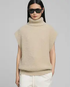 Женский вязаный жилет с высоким воротником Replay, коричневый