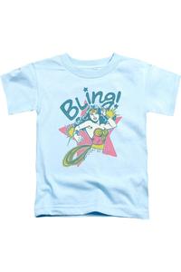 Футболка с блестками DC Comics для малышей с коротким рукавом Gildan, светло-голубой