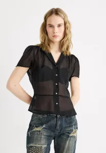 Прозрачная блузка с воротником и пуговицами спереди Gap, Black