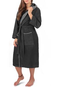 Женский оздоровительный халат из 100% хлопка normani, цвет Schwarz Grau