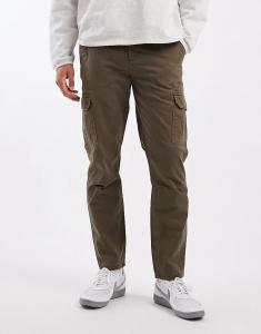 Брюки-карго New Look с потертостями цвета темного хаки
